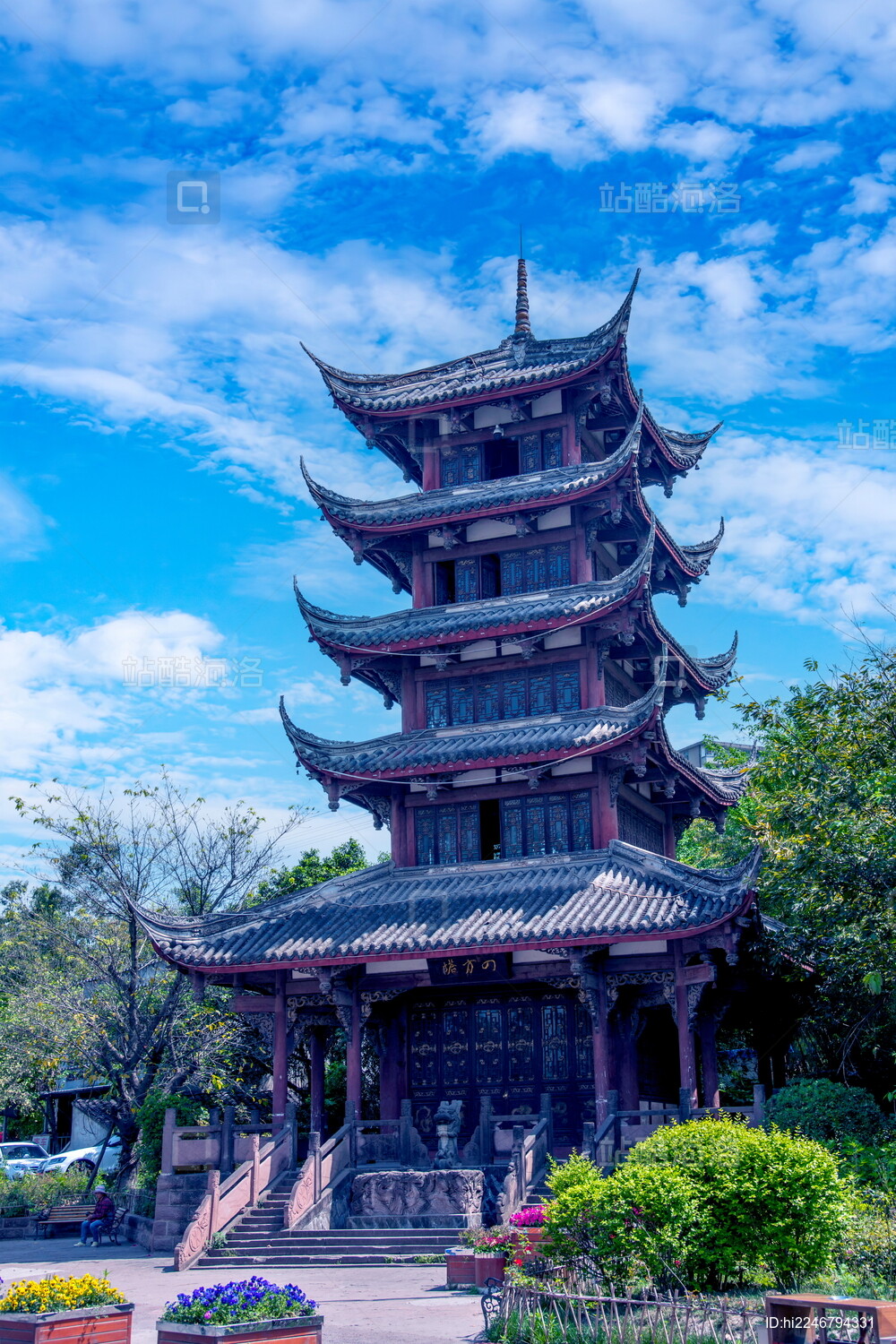 四川成都洛带古镇四方塔